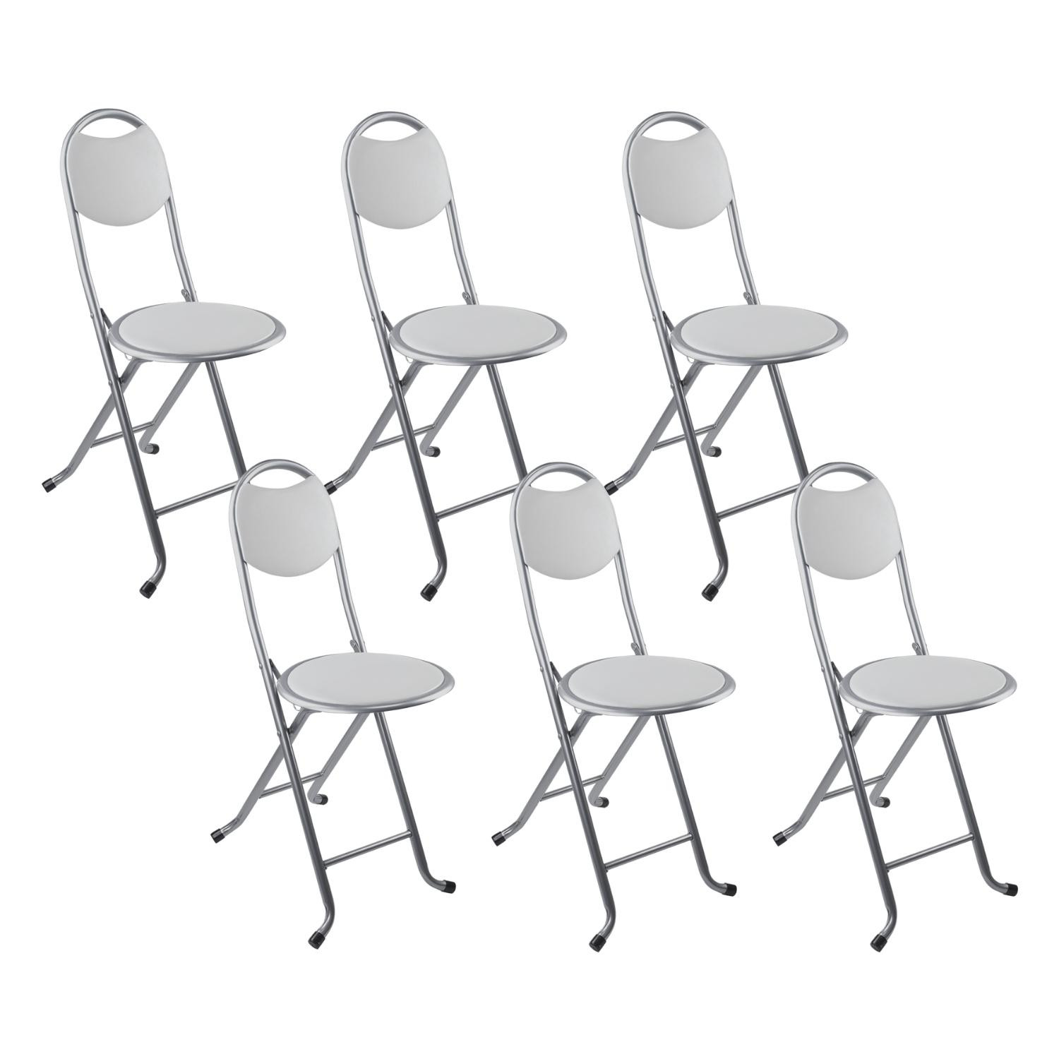 Pack 6 Taburetes Plegables con Respaldo 32x36x73.5cm 7house Taburetes 1